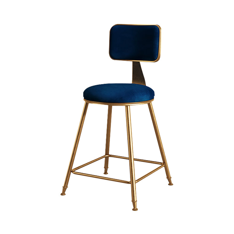 Glam Metal Upholstered Barstool Bristol Bar Stool with Iron Legs and Cushion Low Back