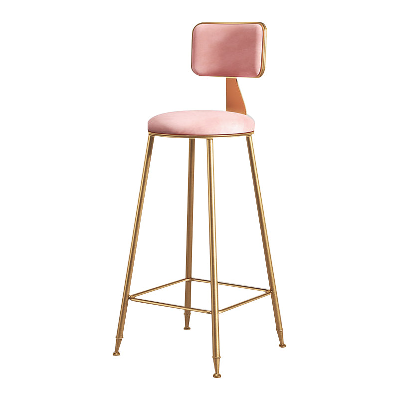 Glam Metal Upholstered Barstool Bristol Bar Stool with Iron Legs and Cushion Low Back