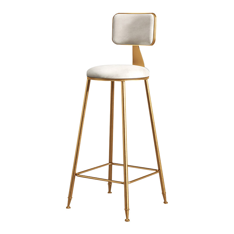 Glam Metal Upholstered Barstool Bristol Bar Stool with Iron Legs and Cushion Low Back