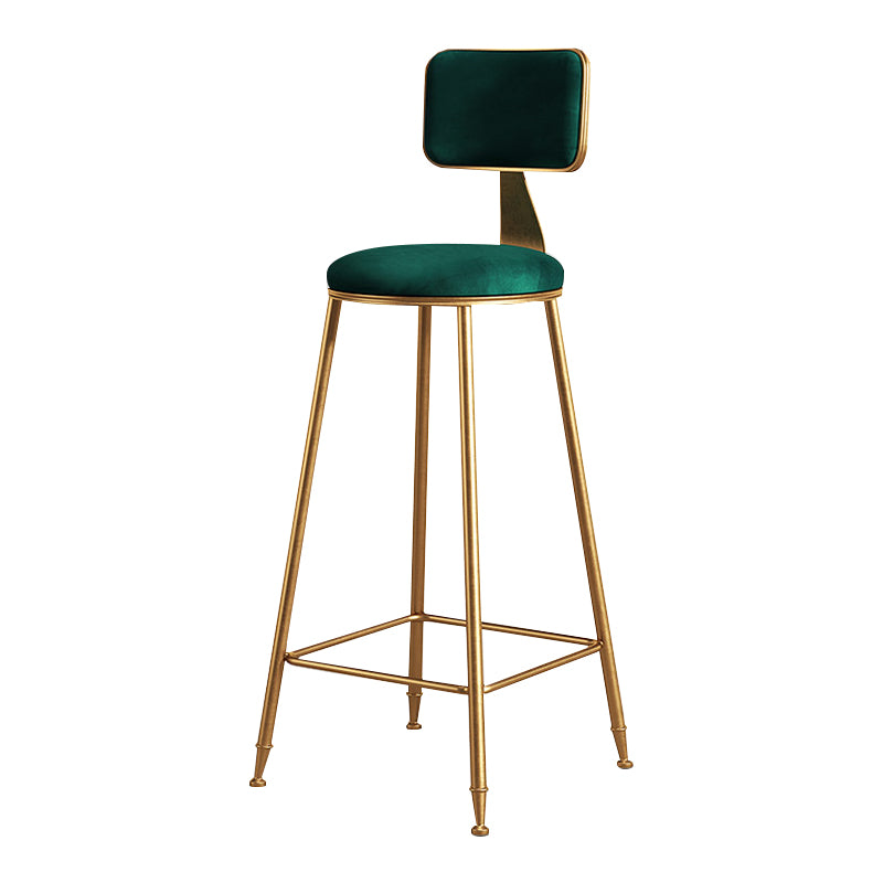 Glam Metal Upholstered Barstool Bristol Bar Stool with Iron Legs and Cushion Low Back