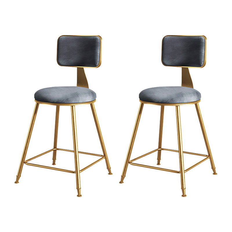Glam Metal Upholstered Barstool Bristol Bar Stool with Iron Legs and Cushion Low Back