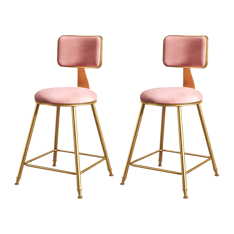 Glam Metal Upholstered Barstool Bristol Bar Stool with Iron Legs and Cushion Low Back
