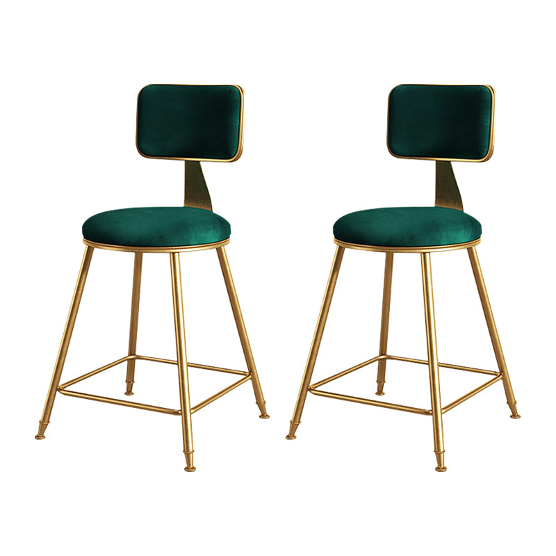 Glam Metal Upholstered Barstool Bristol Bar Stool with Iron Legs and Cushion Low Back