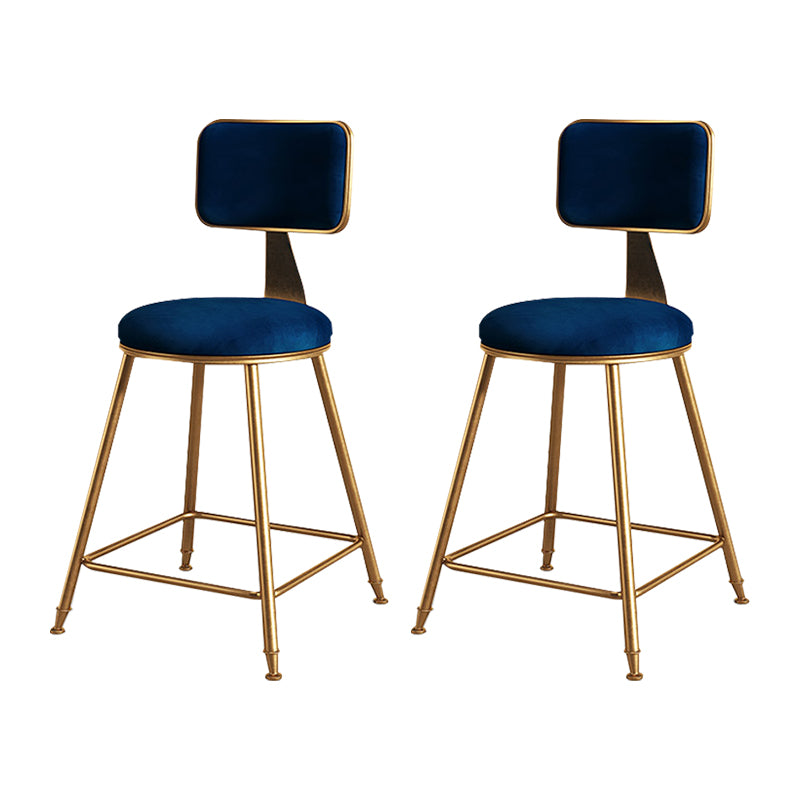 Glam Metal Upholstered Barstool Bristol Bar Stool with Iron Legs and Cushion Low Back
