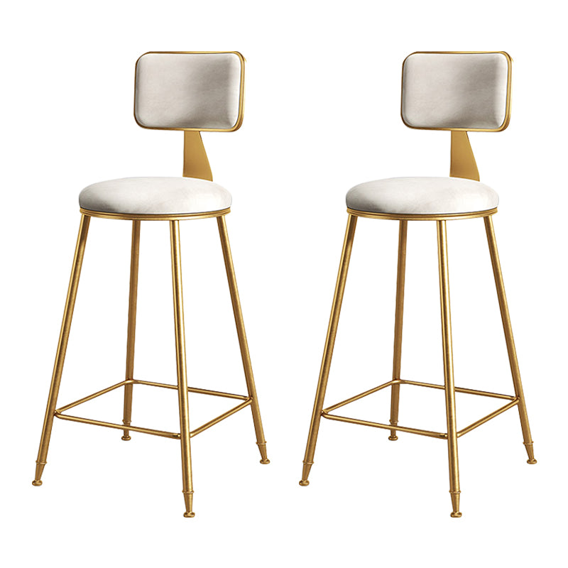 Glam Metal Upholstered Barstool Bristol Bar Stool with Iron Legs and Cushion Low Back