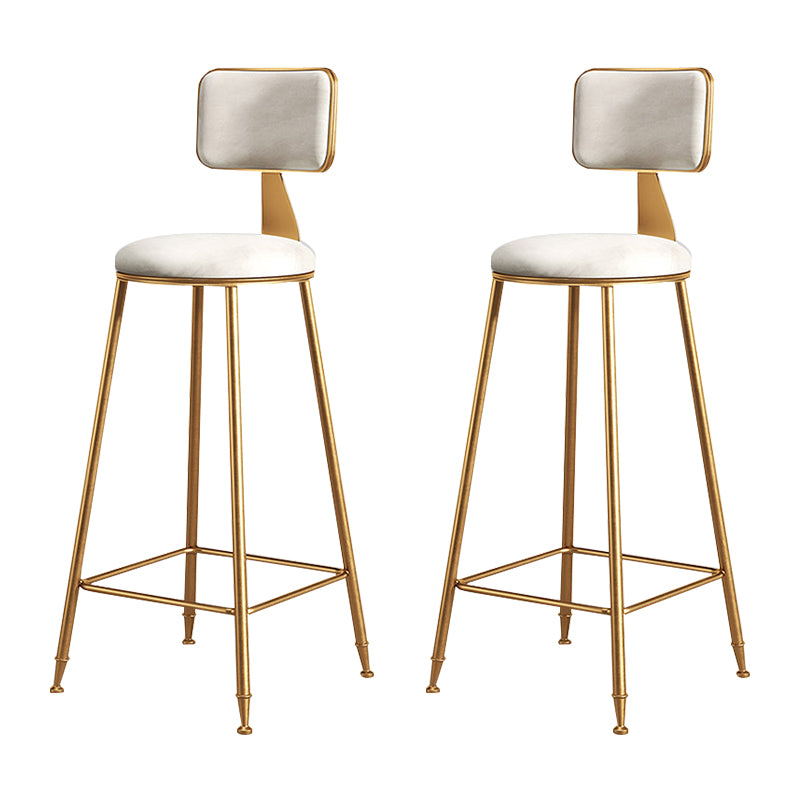 Glam Metal Upholstered Barstool Bristol Bar Stool with Iron Legs and Cushion Low Back