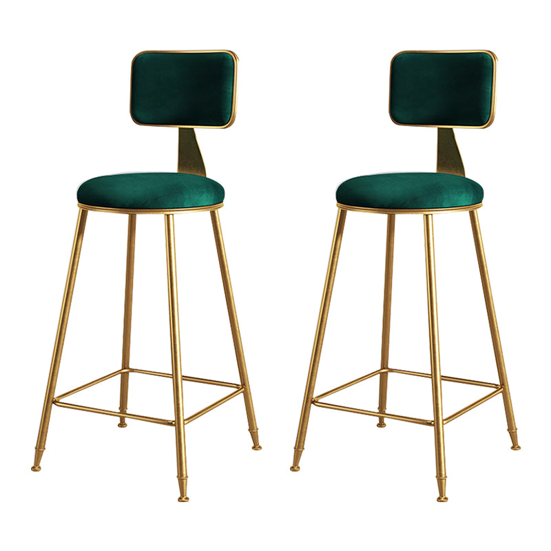 Glam Metal Upholstered Barstool Bristol Bar Stool with Iron Legs and Cushion Low Back