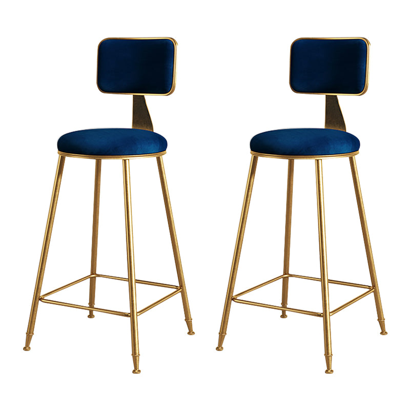 Glam Metal Upholstered Barstool Bristol Bar Stool with Iron Legs and Cushion Low Back
