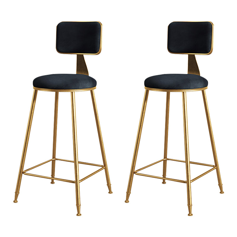 Glam Metal Upholstered Barstool Bristol Bar Stool with Iron Legs and Cushion Low Back