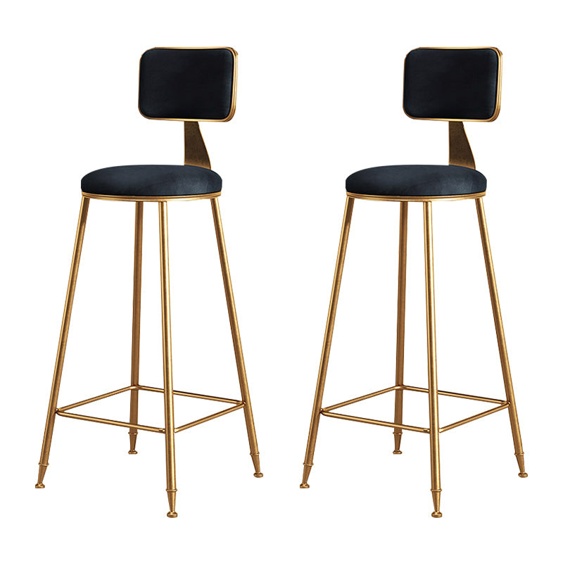 Glam Metal Upholstered Barstool Bristol Bar Stool with Iron Legs and Cushion Low Back