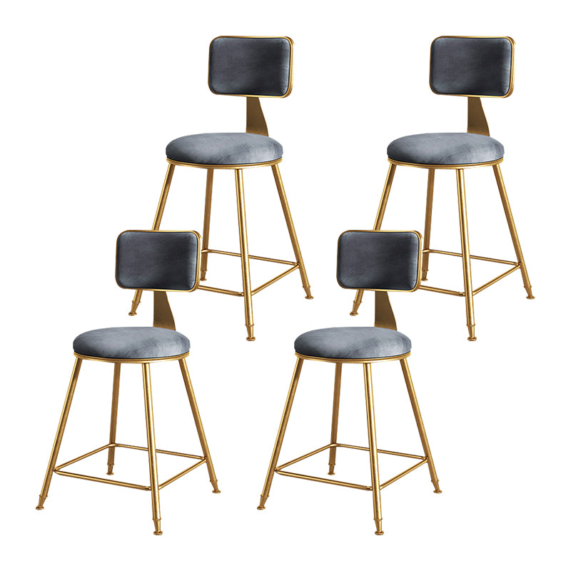 Glam Metal Upholstered Barstool Bristol Bar Stool with Iron Legs and Cushion Low Back