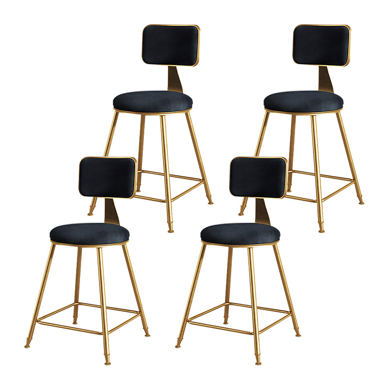 Glam Metal Upholstered Barstool Bristol Bar Stool with Iron Legs and Cushion Low Back