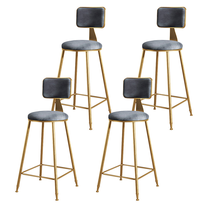 Glam Metal Upholstered Barstool Bristol Bar Stool with Iron Legs and Cushion Low Back