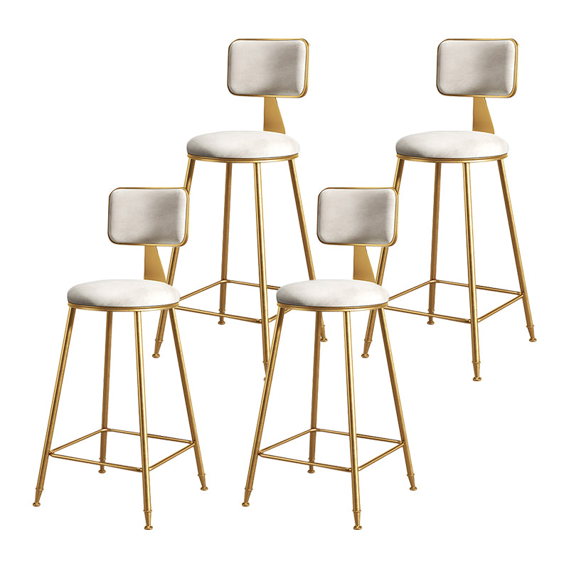 Glam Metal Upholstered Barstool Bristol Bar Stool with Iron Legs and Cushion Low Back