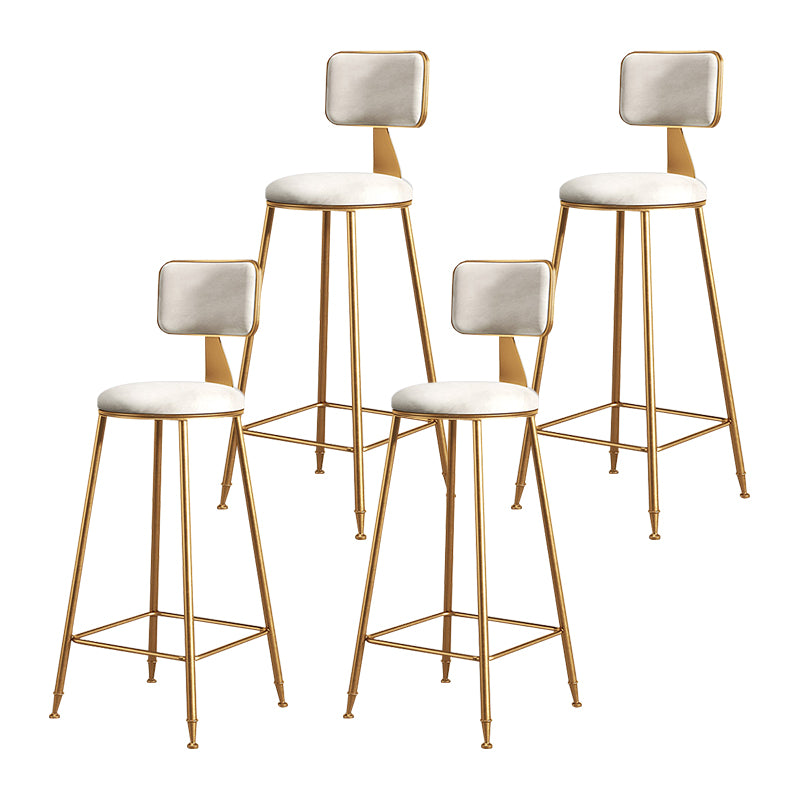 Glam Metal Upholstered Barstool Bristol Bar Stool with Iron Legs and Cushion Low Back