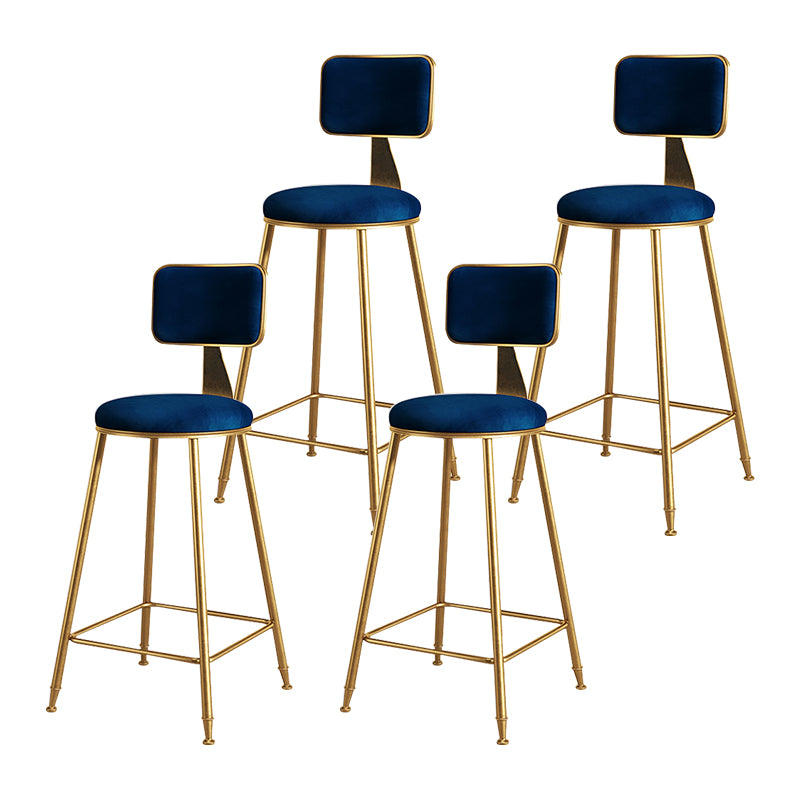 Glam Metal Upholstered Barstool Bristol Bar Stool with Iron Legs and Cushion Low Back