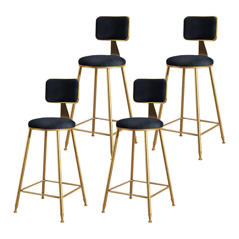 Glam Metal Upholstered Barstool Bristol Bar Stool with Iron Legs and Cushion Low Back