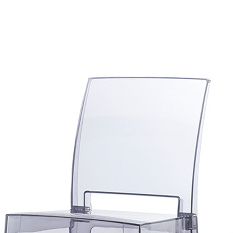 Acrylic Indoor Bar Stool Full Back Modern Square Arm-less Counter Stool
