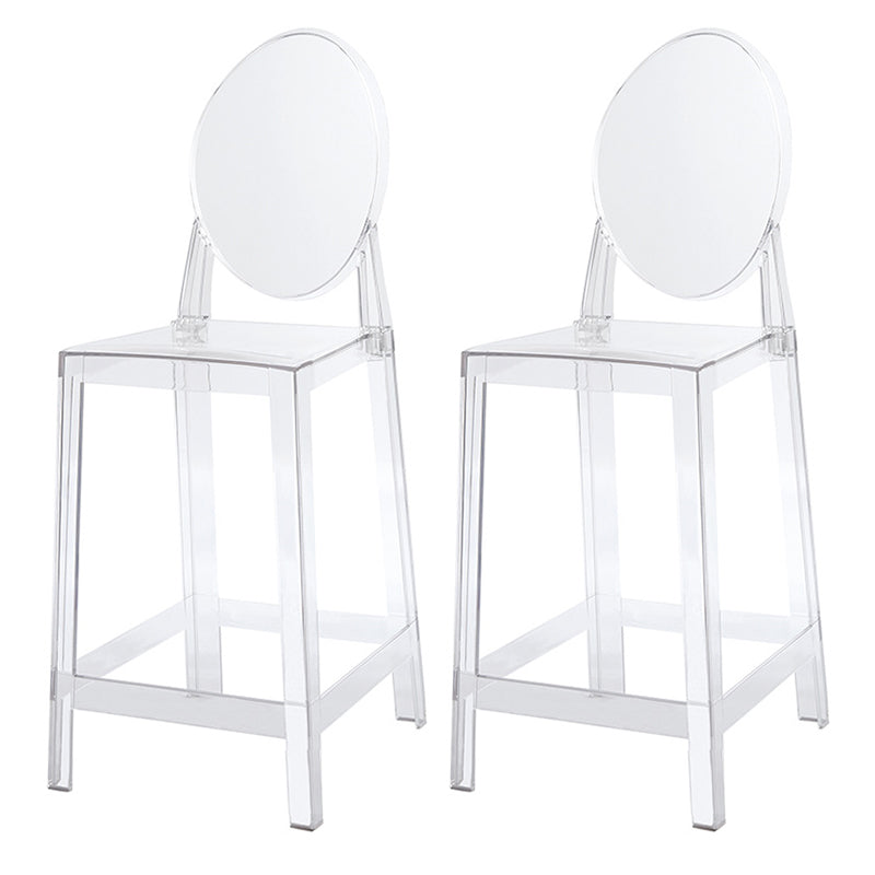Acrylic Indoor Bar Stool Full Back Modern Square Arm-less Counter Stool