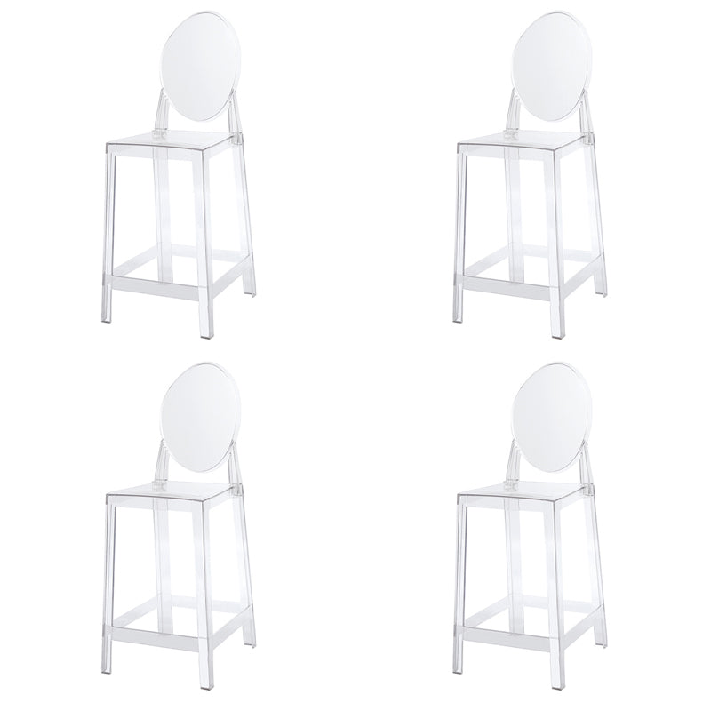 Acrylic Indoor Bar Stool Full Back Modern Square Arm-less Counter Stool