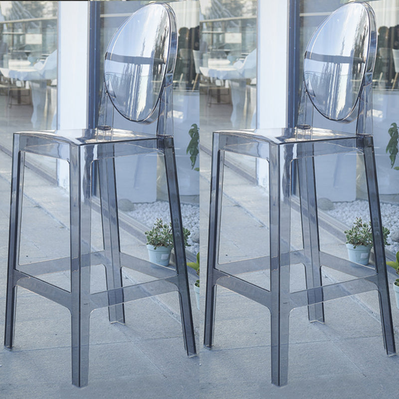 Acrylic Indoor Bar Stool Full Back Modern Square Arm-less Counter Stool