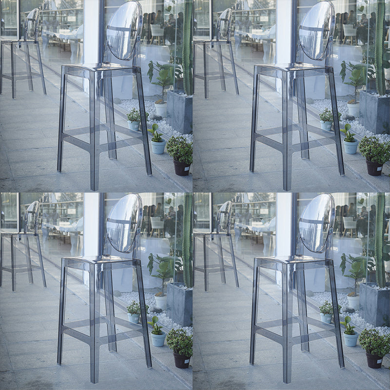 Acrylic Indoor Bar Stool Full Back Modern Square Arm-less Counter Stool