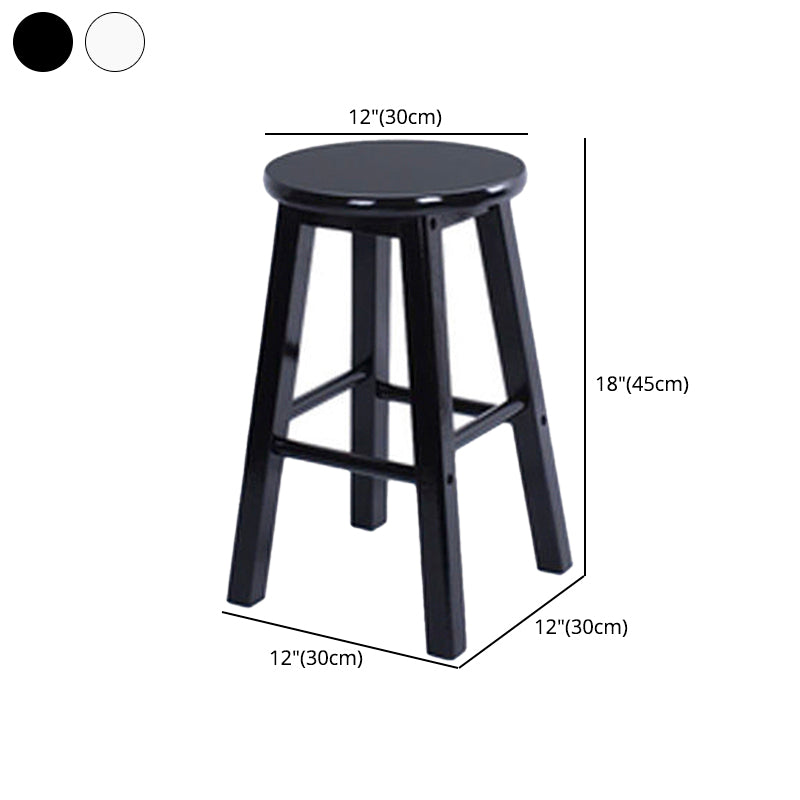 Modern Armless Backless Counter Stool Wood Cashier Bar Stool with Wooden Seat