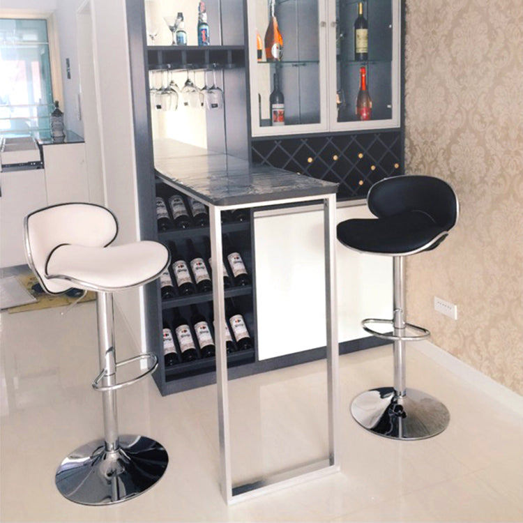 Taburete giratorio elevable moderno para el hogar, taburete de Bar de acero con Pedal y cojín