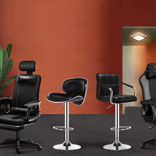 Taburete giratorio elevable moderno para el hogar, taburete de Bar de acero con Pedal y cojín