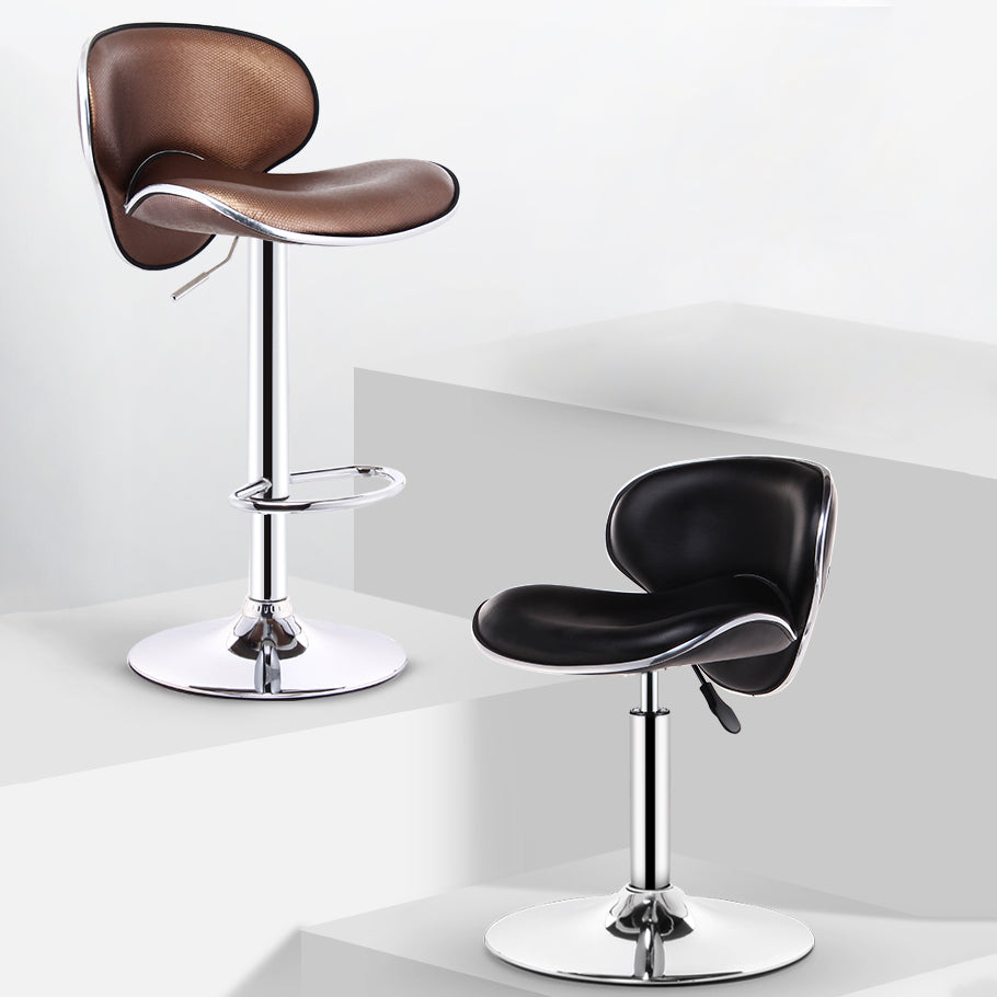 Moderner, anhebbarer, drehbarer Barhocker aus Stahl für den Haushalt mit Pedal und Kissen