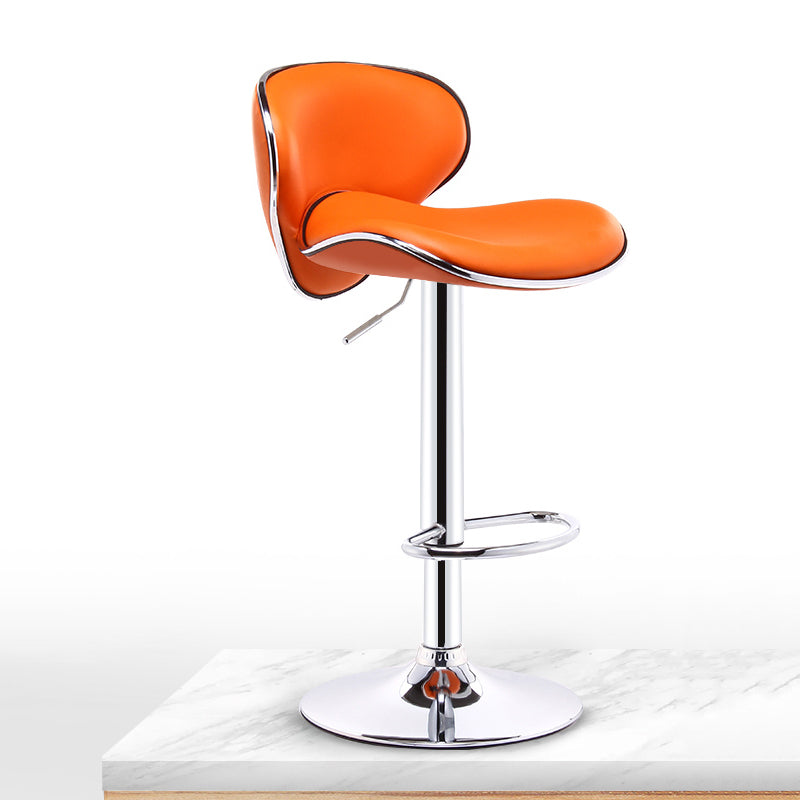 Taburete giratorio elevable moderno para el hogar, taburete de Bar de acero con Pedal y cojín