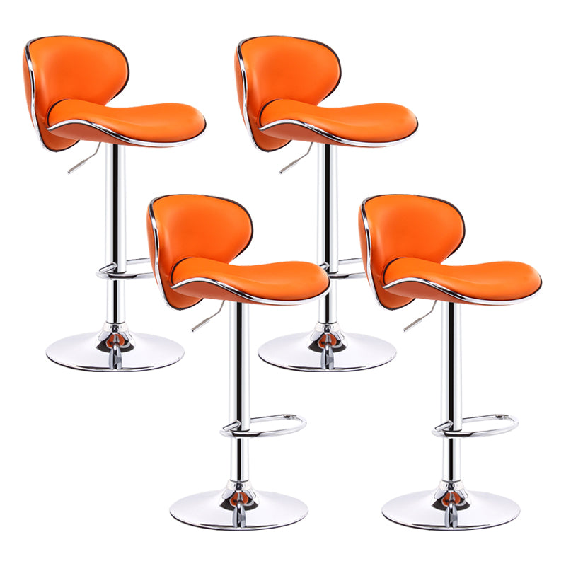 Taburete giratorio elevable moderno para el hogar, taburete de Bar de acero con Pedal y cojín