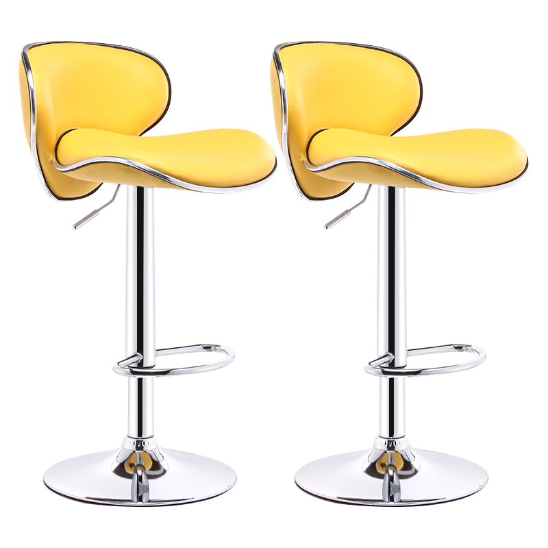 Taburete giratorio elevable moderno para el hogar, taburete de Bar de acero con Pedal y cojín
