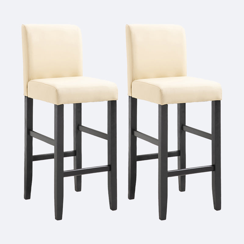 Contemporary Leather Solid Wood Barstool Bristol Bar Stool with Low Back
