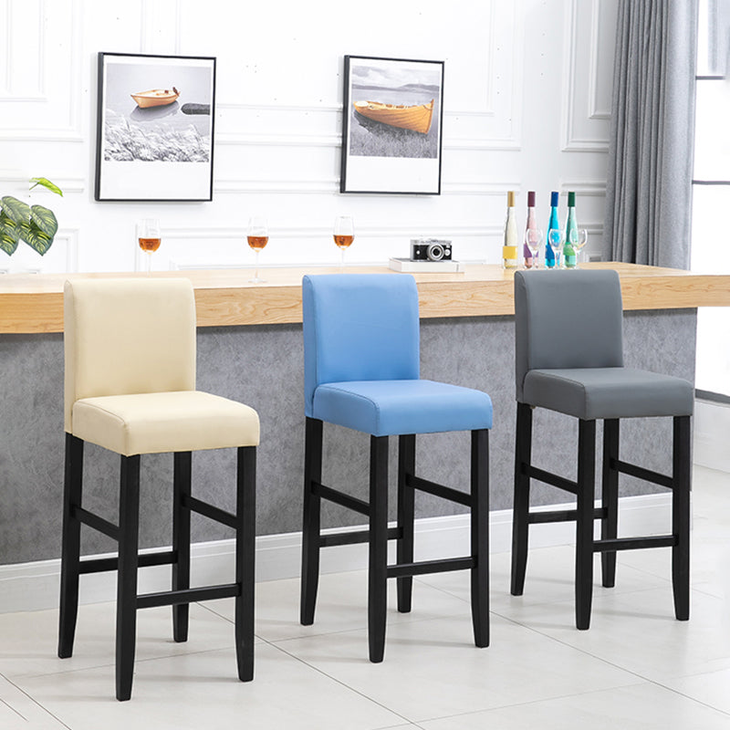 Contemporary Leather Solid Wood Barstool Bristol Bar Stool with Low Back