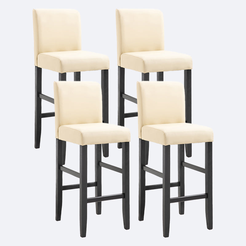 Contemporary Leather Solid Wood Barstool Bristol Bar Stool with Low Back
