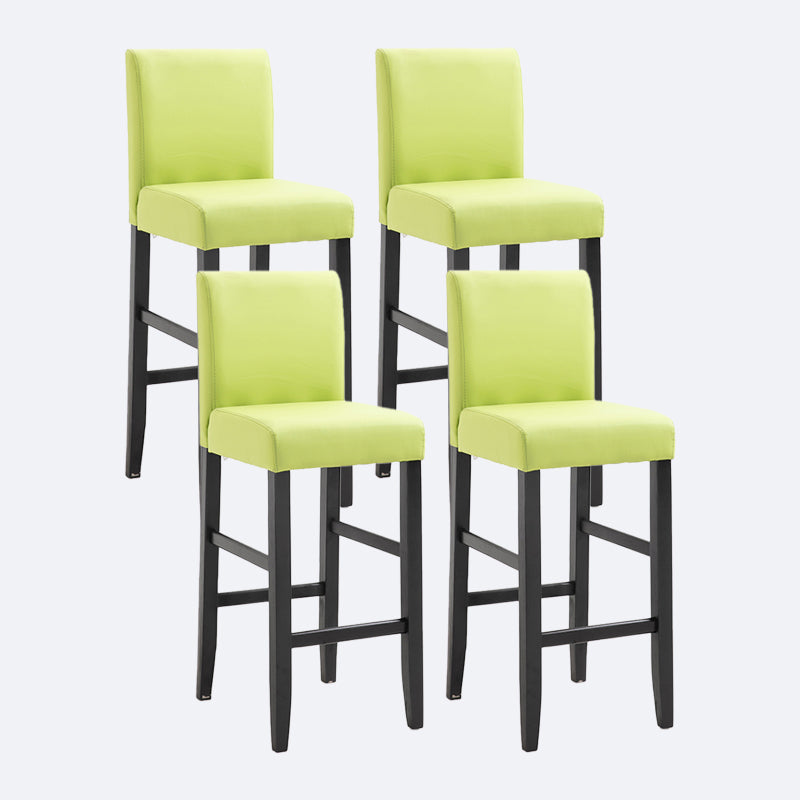 Contemporary Leather Solid Wood Barstool Bristol Bar Stool with Low Back