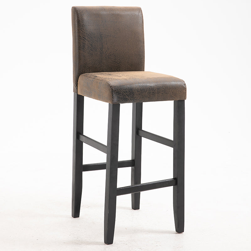Contemporary Leather Solid Wood Barstool Bristol Bar Stool with Low Back