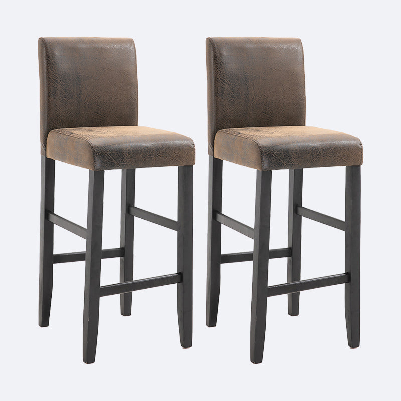 Contemporary Leather Solid Wood Barstool Bristol Bar Stool with Low Back