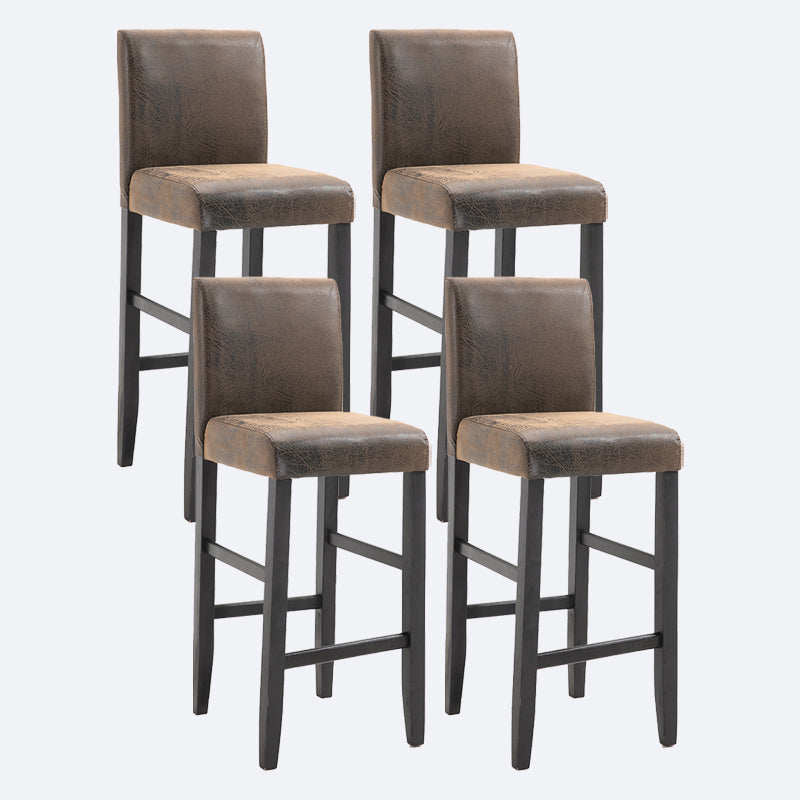 Contemporary Leather Solid Wood Barstool Bristol Bar Stool with Low Back