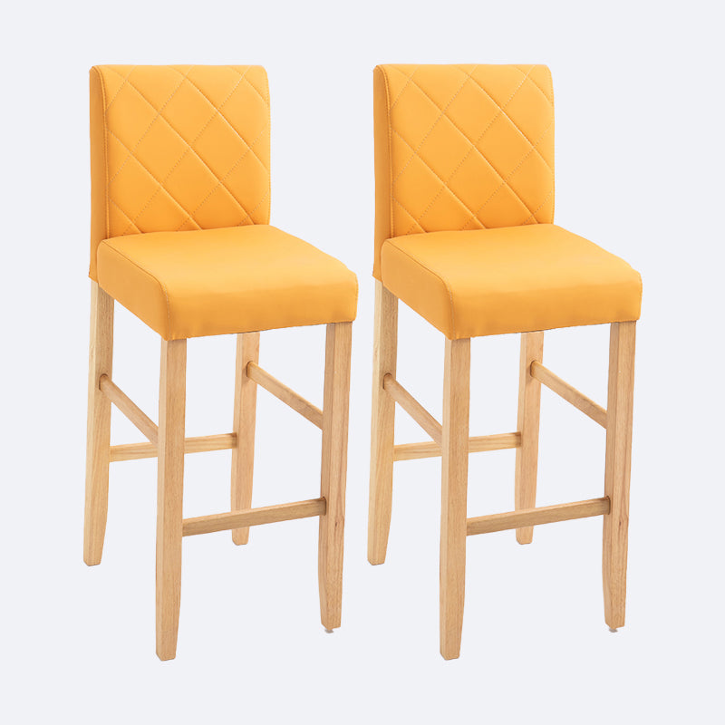 Contemporary Leather Solid Wood Barstool Bristol Bar Stool with Low Back