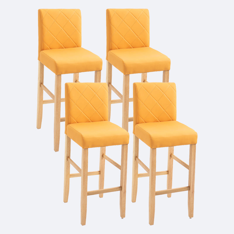 Contemporary Leather Solid Wood Barstool Bristol Bar Stool with Low Back