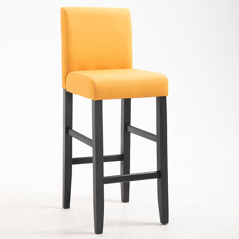 Contemporary Leather Solid Wood Barstool Bristol Bar Stool with Low Back