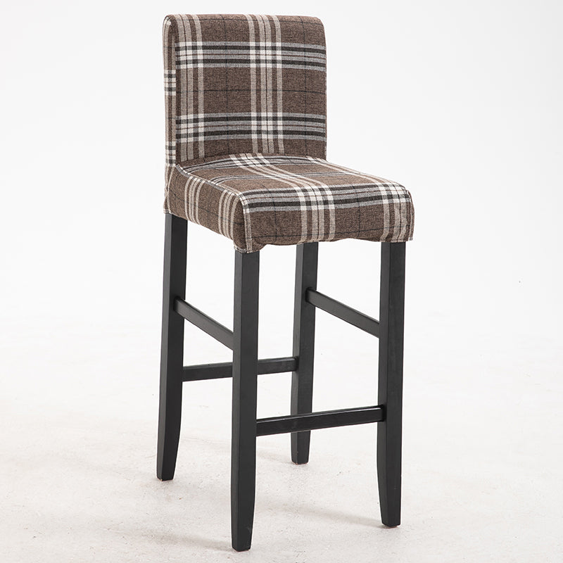 Contemporary Leather Solid Wood Barstool Bristol Bar Stool with Low Back