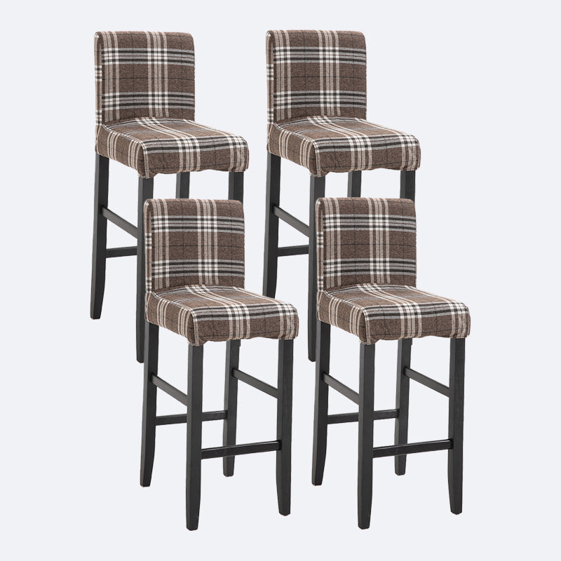 Contemporary Leather Solid Wood Barstool Bristol Bar Stool with Low Back