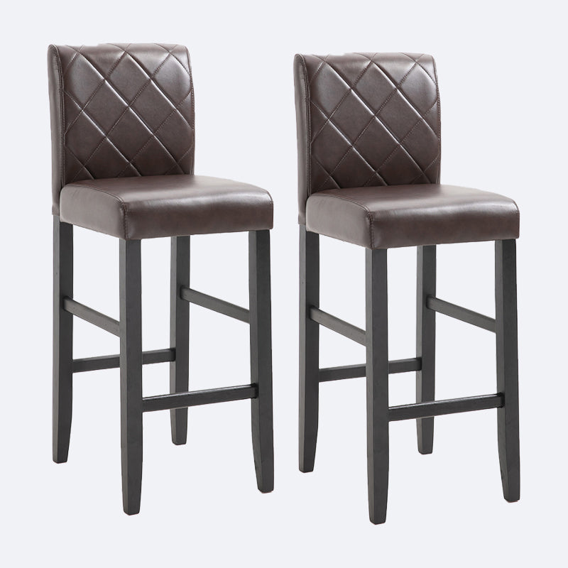 Contemporary Leather Solid Wood Barstool Bristol Bar Stool with Low Back