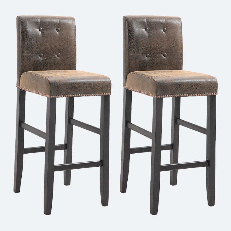 Contemporary Leather Solid Wood Barstool Bristol Bar Stool with Low Back