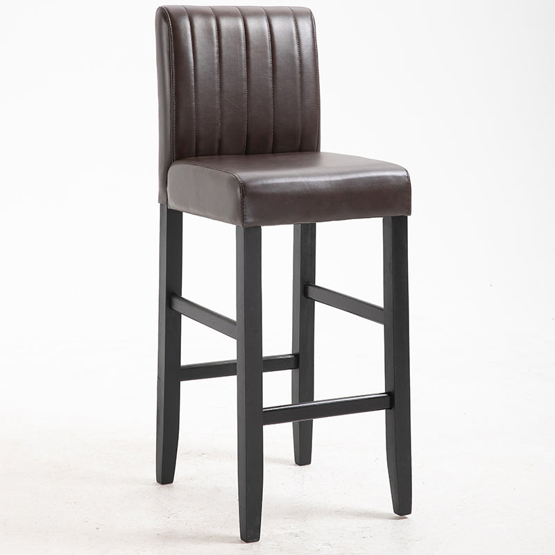 Contemporary Leather Solid Wood Barstool Bristol Bar Stool with Low Back
