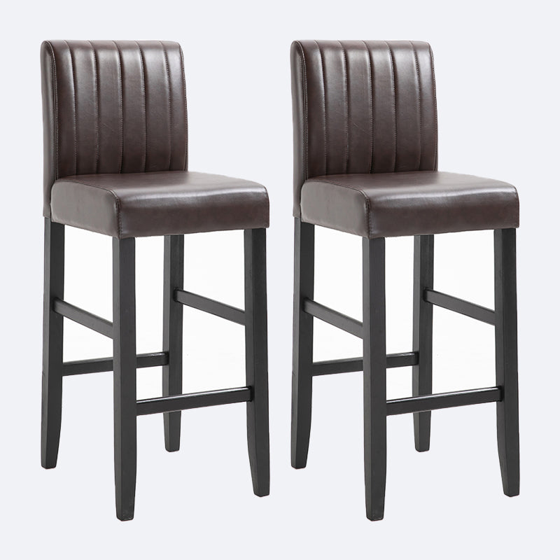 Contemporary Leather Solid Wood Barstool Bristol Bar Stool with Low Back