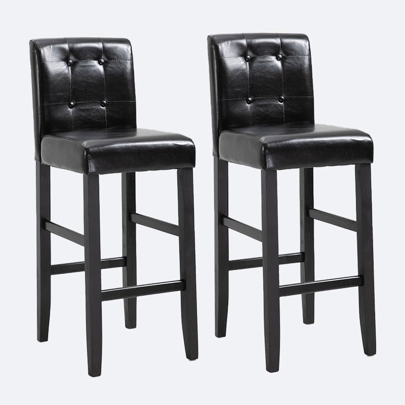 Contemporary Leather Solid Wood Barstool Bristol Bar Stool with Low Back
